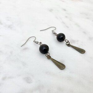 NWOT Upcycled & Handmade Red/Gold Dangle Earrings